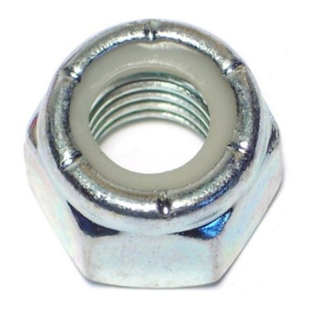 MIDWEST FASTENER Nylon Insert Lock Nut, 1/2"-13, Steel, Grade 2, Zinc Plated, 50 PK 03653